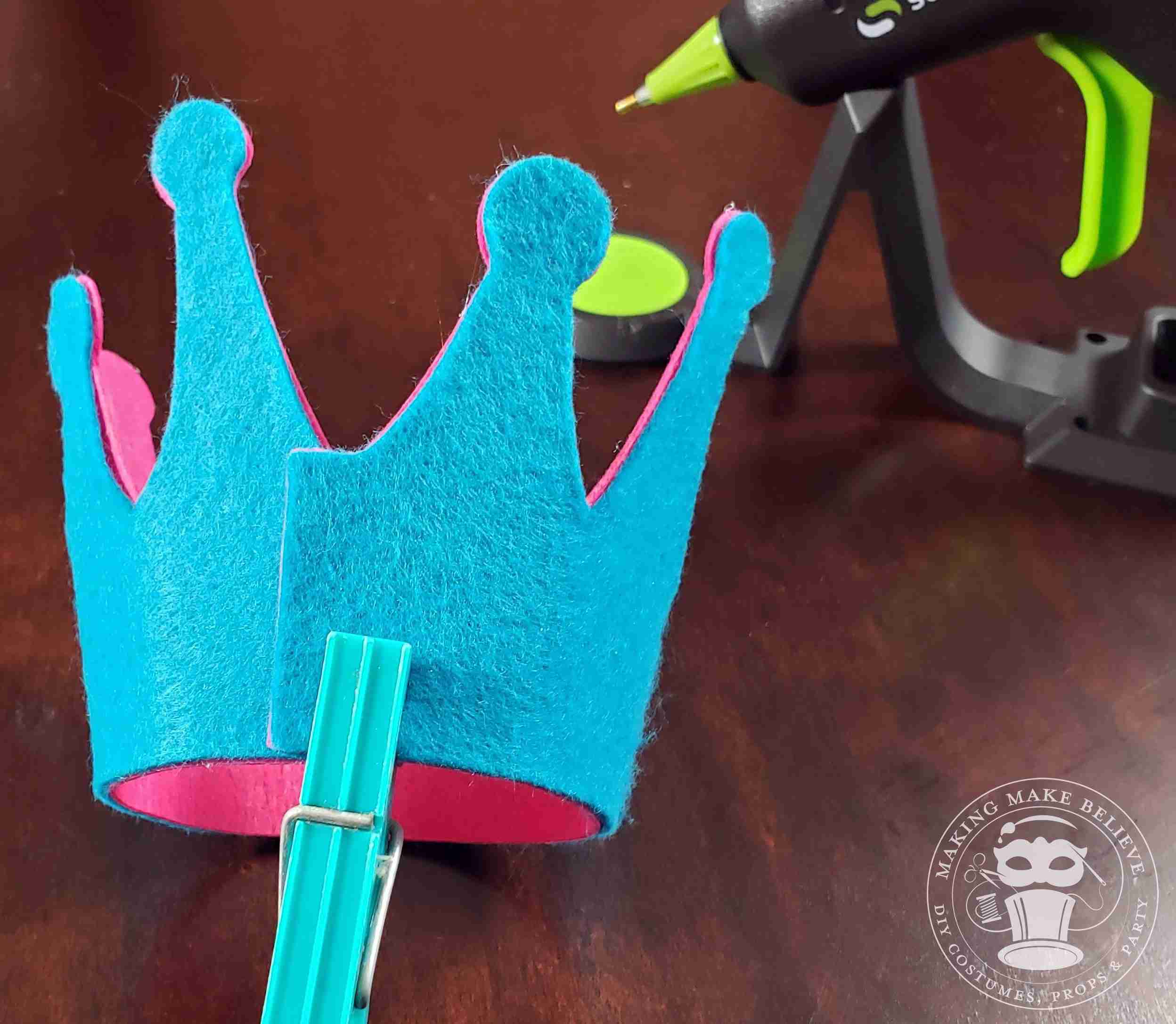 Overlap crown in back and glue