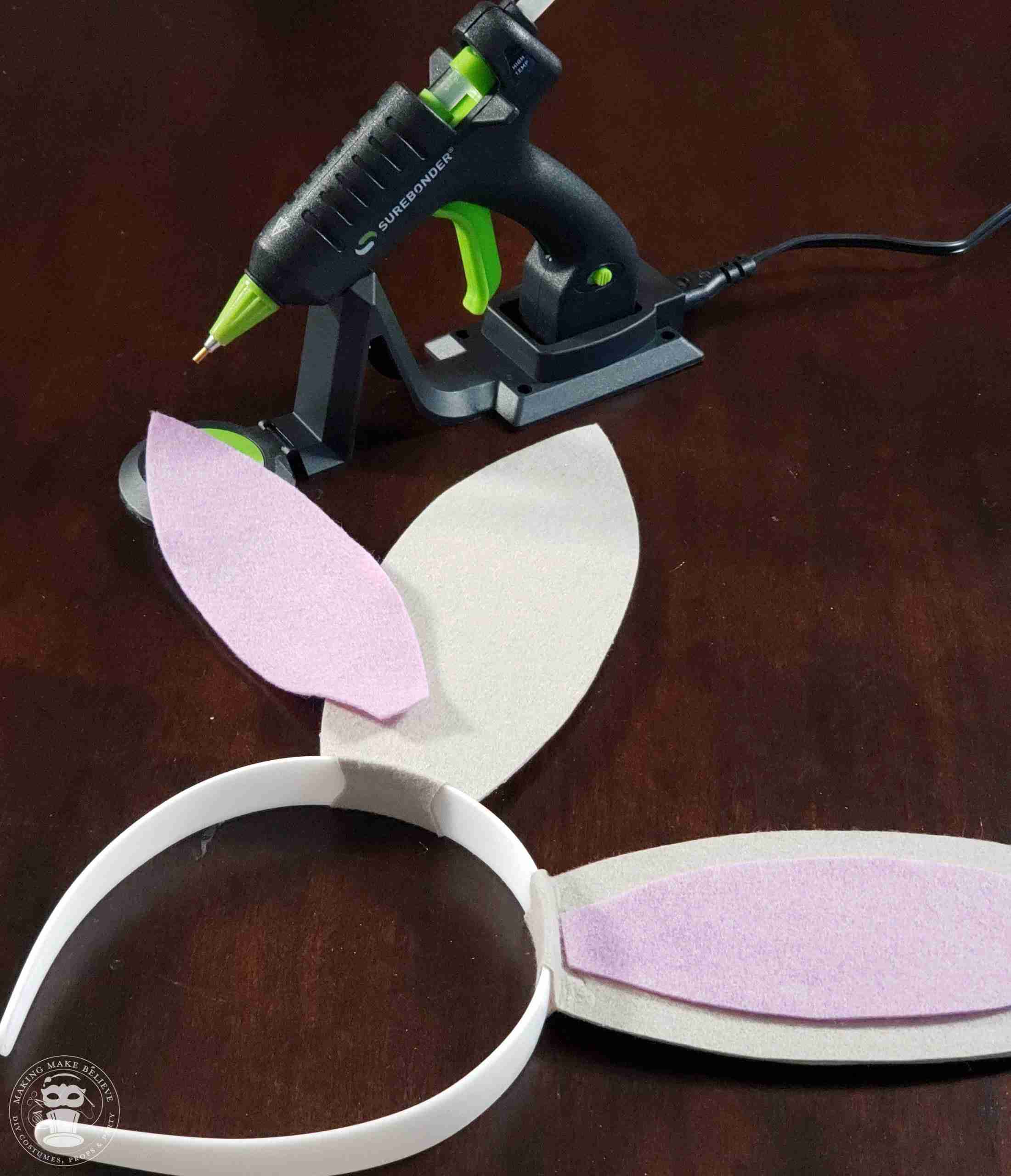 Glue inner ear onto outer ear