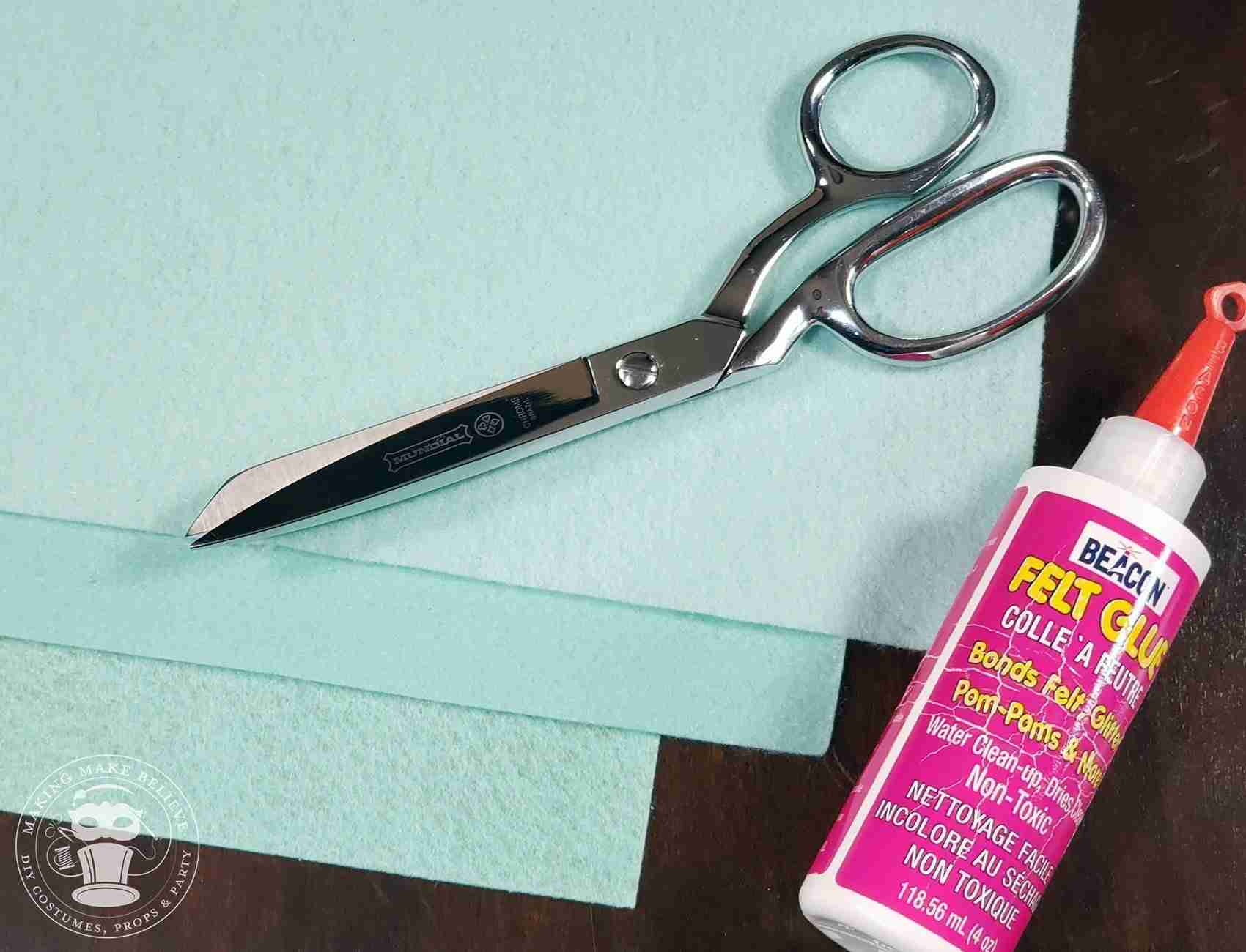 Tools and supplies for Felt Elf Character Ears