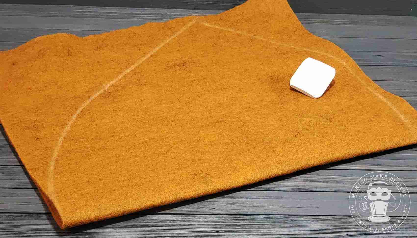 Fold fabric in half and mark out pattern