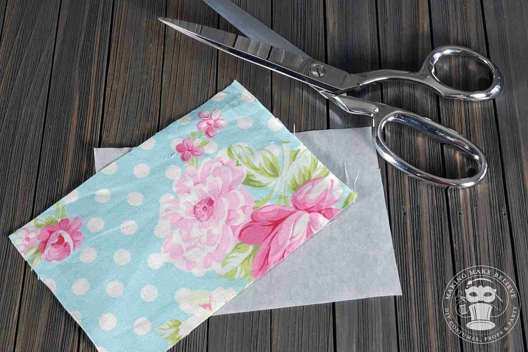 Cut fabric and Wunder-Under for Skull Trio Applique