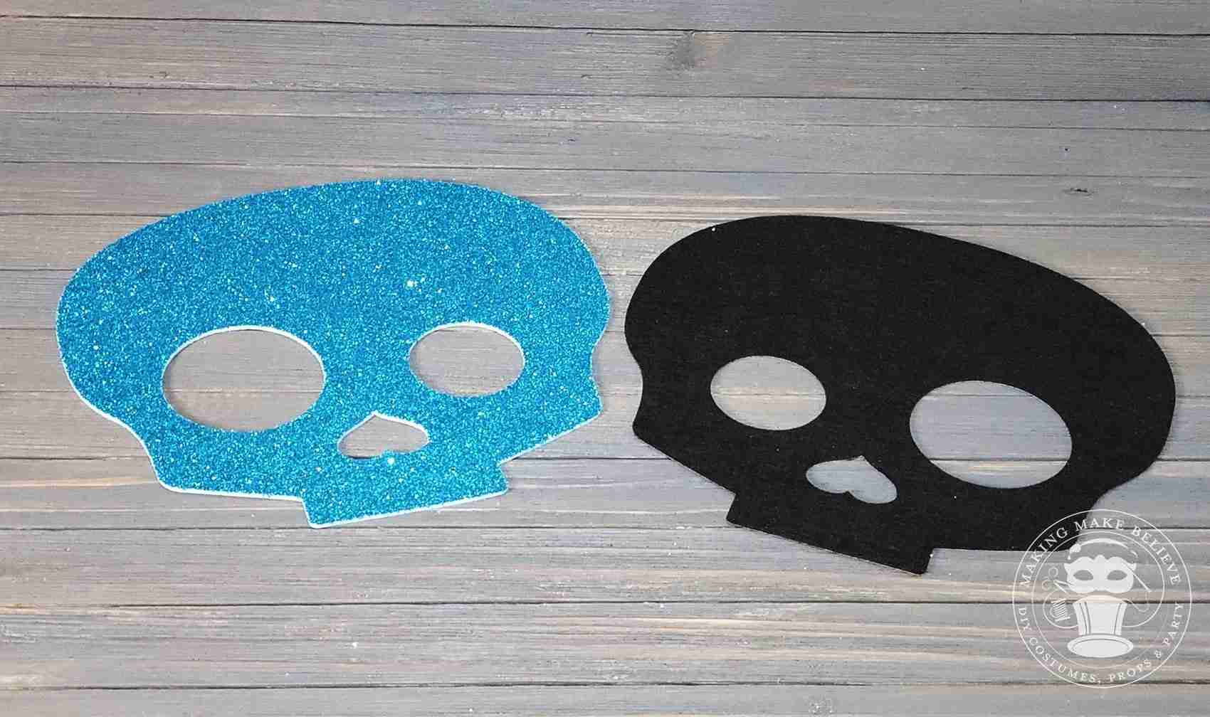 Cut mask front, mirror and cut mask back